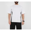 Unisex Oversize Yanları Şeritli T-Shirt - Beyaz Unisex Oversize Yanları Şeritli T-Shirt - Beyaz