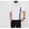 Unisex Oversize Yanları Şeritli T-Shirt - Beyaz Unisex Oversize Yanları Şeritli T-Shirt - Beyaz