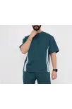Unisex Oversize Yanları Şeritli T-shirt - Cam Göbeği