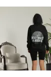 Unisex Sırt Baskılı Kapüşonlu Üç İplik Oversize Sweatshirt - Siyah Unisex Sırt Baskılı Kapüşonlu Üç İplik Oversize Sweatshirt - Siyah