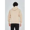 Unisex Tam Fermuarlı Kapşonlu  SweatShirt - Bej