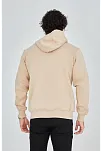 Unisex Tam Fermuarlı Kapşonlu  Sweatshirt - Bej