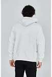 Unisex Tam Fermuarlı Kapşonlu  Sweatshirt - Beyaz