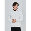 Unisex Tam Fermuarlı Kapşonlu  SweatShirt - Beyaz