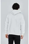 Unisex Tam Fermuarlı Kapşonlu  Sweatshirt - Beyaz