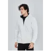 Unisex Tam Fermuarlı Kapşonlu  SweatShirt - Beyaz
