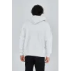 Unisex Tam Fermuarlı Kapşonlu  SweatShirt - Beyaz