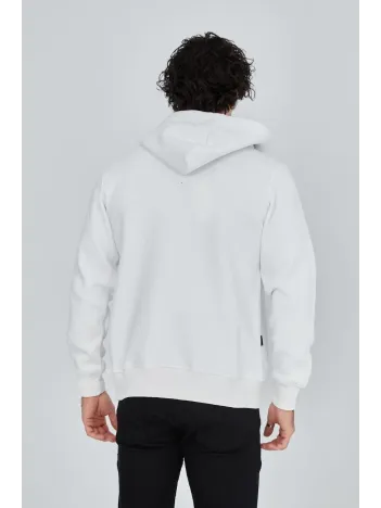 Unisex Tam Fermuarlı Kapşonlu SweatShirt - Beyaz Unisex Tam Fermuarlı Kapşonlu SweatShirt - Beyaz