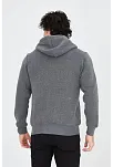 Unisex Tam Fermuarlı Kapşonlu  Sweatshirt - Füme