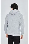Unisex Tam Fermuarlı Kapşonlu  Sweatshirt - Gri