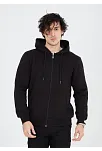 Unisex Tam Fermuarlı Kapşonlu  Sweatshirt - Siyah