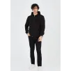 Unisex Tam Fermuarlı Kapşonlu  SweatShirt - Siyah