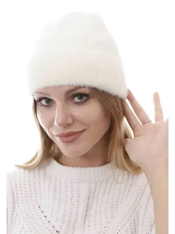 Unisex Tam Kalıp İnce Sakallı Triko Bere - Beyaz Unisex Tam Kalıp İnce Sakallı Triko Bere - Beyaz