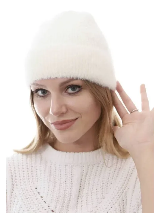 Unisex Tam Kalıp İnce Sakallı Triko Bere - Beyaz Unisex Tam Kalıp İnce Sakallı Triko Bere - Beyaz