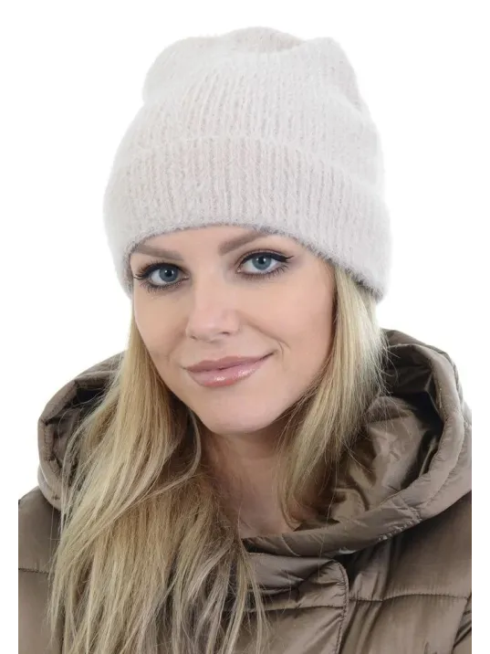 Unisex Tam Kalıp İnce Sakallı Triko Bere - Kırık Beyaz