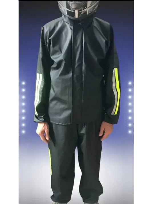 Motorcu Kurye Su Geçirmez Yağmurluk Takım - Siyah Motorcu Kurye Su Geçirmez Yağmurluk Takım - Siyah