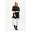 Unisex Taş Desenli Oversize T-Shirt - Siyah
