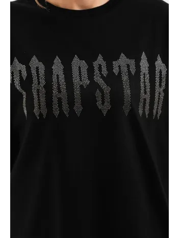 Unisex Taş Desenli Oversize T-Shirt - Siyah Unisex Taş Desenli Oversize T-Shirt - Siyah