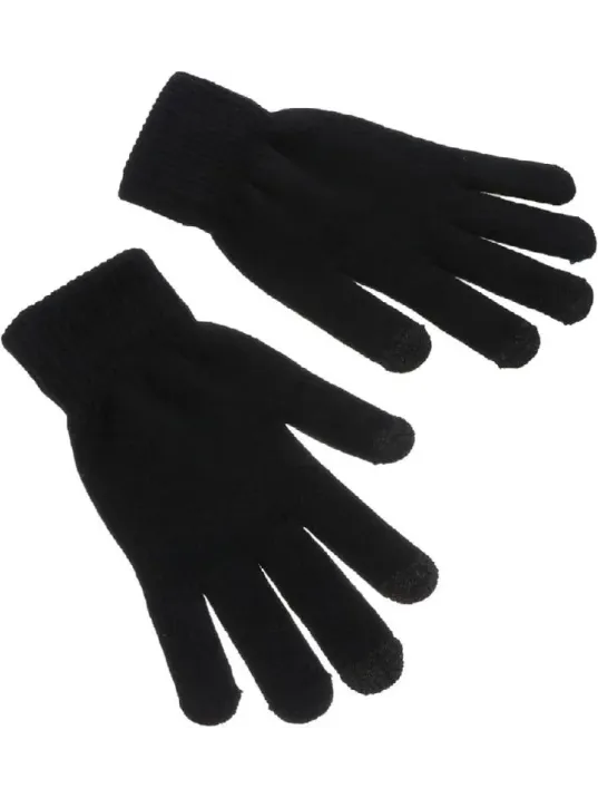 Unisex Triko Dokuma Eldiven - Siyah