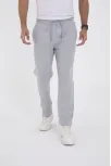 Erkek Üç İplik Basic Eşofman Boru Paça İpli Pantolon - Gri