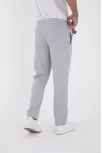 Erkek Üç İplik Basic Eşofman Boru Paça İpli Pantolon - Gri