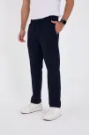 Erkek Üç İplik Basic Eşofman Boru Paça İpli Pantolon - Lacivert