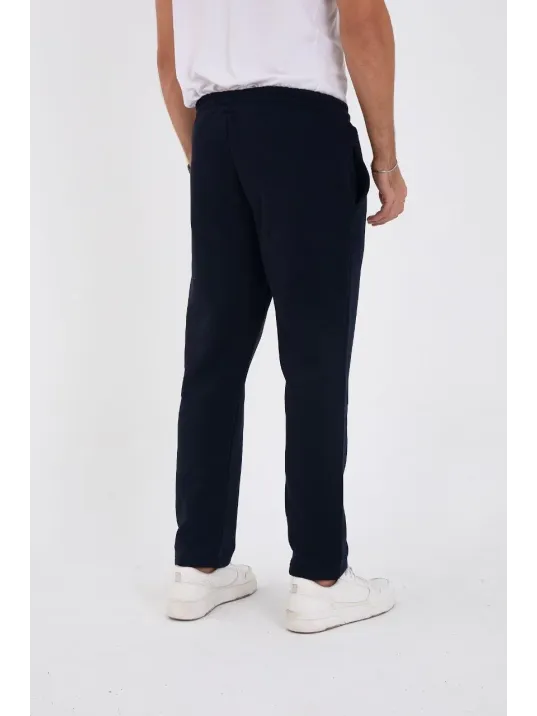 Erkek Üç İplik Basic Eşofman Boru Paça İpli Pantolon - Lacivert