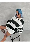 Unisex Üç İplik Parçalı Yakalı Sweatshirt - Yeşil