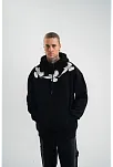 Unisex Uzun Kol Bisiklet Yaka Yıkamalı Sweatshirt - Siyah