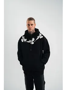 Unisex Uzun Kol Bisiklet Yaka Yıkamalı Sweatshirt - Siyah