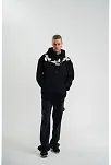 Unisex Uzun Kol Bisiklet Yaka Yıkamalı Sweatshirt - Siyah