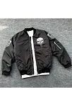 Siyah Askeri Tarz Bomber Mont – Unisex, Punisher Skull Detaylı, Fermuarlı, Cepli, Uzun Kollu, Bahar Ve Kış Günlük Moda İçin Uygun - Siyah