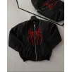 Örümcek Desenli Siyah Bomber Mont – Unisex Kullanıma Uygun, Fermuarlı Cepli, Kapitone Astarlı, Bahar Kış Günlük Giyim İçin Moda Ceket Modeli - Siyah Örümcek Desenli Siyah Bomber Mont – Unisex Kullanıma Uygun, Fermuarlı Cepli, Kapitone Astarlı, Bahar Kış Günlük Giyim İçin Moda Ceket Modeli - Siyah