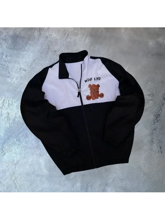 Unisex Uzun Kollu Paraşüt Kumaş Rüzgarlik - Siyah Unisex Uzun Kollu Paraşüt Kumaş Rüzgarlik - Siyah