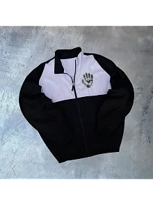 Unisex Uzun Kollu Paraşüt Kumaş Rüzgarlik - Siyah
