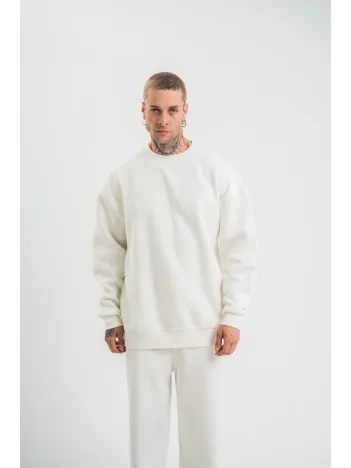 Uzun Kol Bisiklet Yaka Basic SweatShirt - Beyaz Uzun Kol Bisiklet Yaka Basic SweatShirt - Beyaz