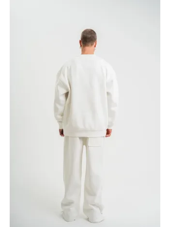 Uzun Kol Bisiklet Yaka Basic SweatShirt - Beyaz Uzun Kol Bisiklet Yaka Basic SweatShirt - Beyaz