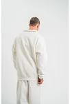 Uzun Kol Bisiklet Yaka Basic Sweatshirt - Beyaz