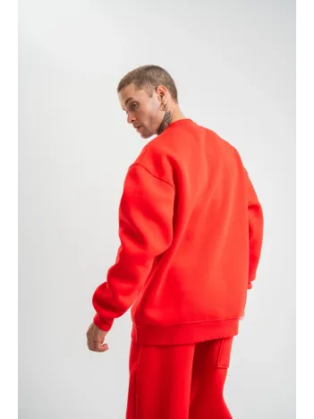 Uzun Kol Bisiklet Yaka Basic SweatShirt - Kırmızı Uzun Kol Bisiklet Yaka Basic SweatShirt - Kırmızı