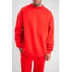 Uzun Kol Bisiklet Yaka Basic SweatShirt - Kırmızı