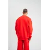 Uzun Kol Bisiklet Yaka Basic SweatShirt - Kırmızı