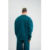 Uzun Kol Bisiklet Yaka Basic SweatShirt - Koyu Deniz Yeşili