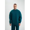 Uzun Kol Bisiklet Yaka Basic SweatShirt - Koyu Deniz Yeşili