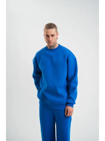 Uzun Kol Bisiklet Yaka Basic SweatShirt - Mavi Uzun Kol Bisiklet Yaka Basic SweatShirt - Mavi
