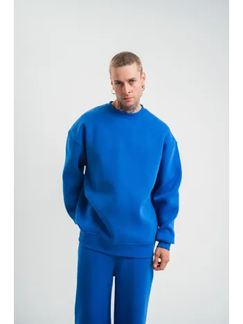 Uzun Kol Bisiklet Yaka Basic SweatShirt - Mavi Uzun Kol Bisiklet Yaka Basic SweatShirt - Mavi
