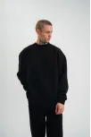 Uzun Kol Bisiklet Yaka Basic Sweatshirt - Siyah