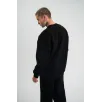 Uzun Kol Bisiklet Yaka Basic SweatShirt - Siyah