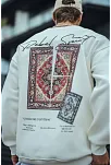 Uzun Kol Bisiklet Yaka Baskılı Sweatshirt - Beyaz