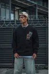 Uzun Kol Bisiklet Yaka Baskılı Sweatshirt - Siyah Uzun Kol Bisiklet Yaka Baskılı Sweatshirt - Siyah