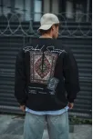 Uzun Kol Bisiklet Yaka Baskılı Sweatshirt - Siyah Uzun Kol Bisiklet Yaka Baskılı Sweatshirt - Siyah